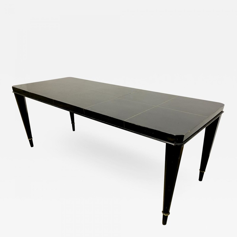 Maison Dominique long documented black lacquered coffee table