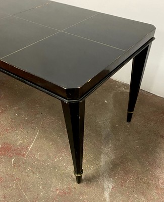 Maison Dominique long documented black lacquered coffee table