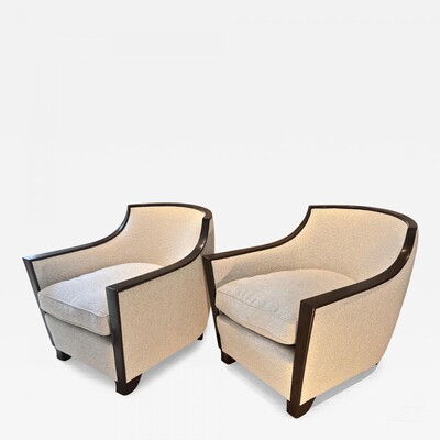 Maison Dominique pair of refined lounge chairs 