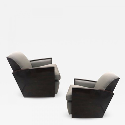 Maison Dominique pure refined rosewood art deco chairs