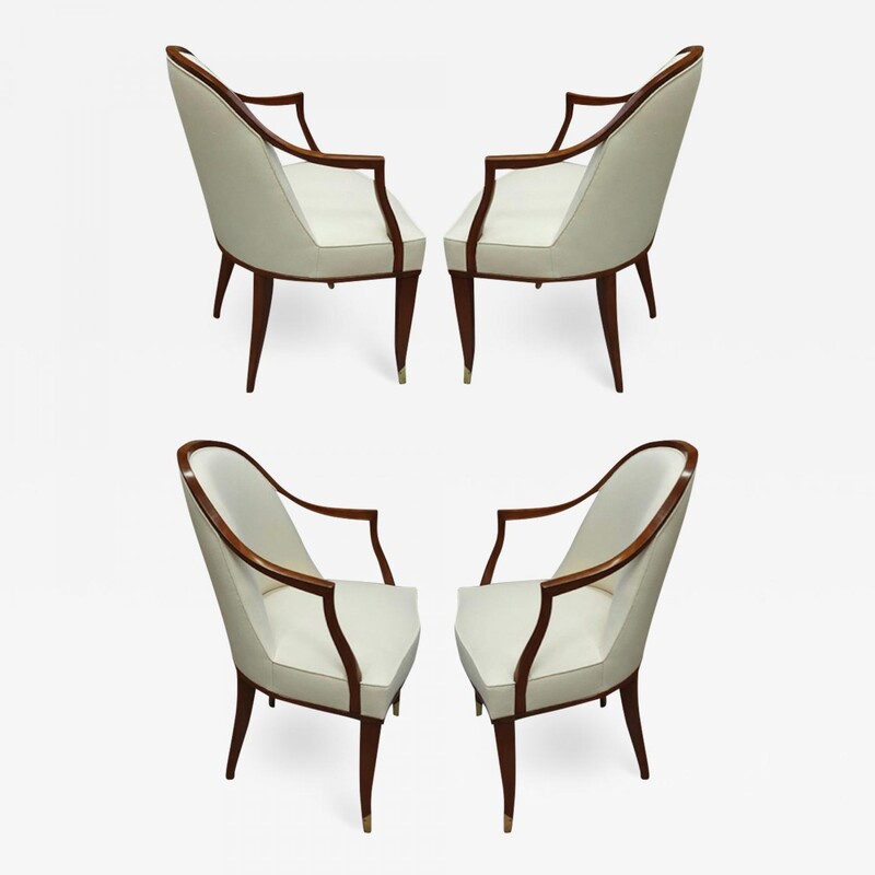 Maison Dominique rare set of 4 dinning or playing card chairs