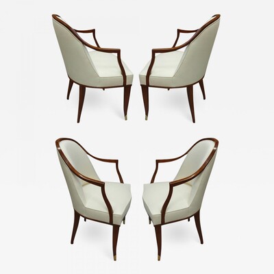 Maison Dominique rare set of 4 dinning or playing card chairs