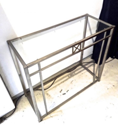 Maison Jansen 70s pair of sturdy chrome steel console