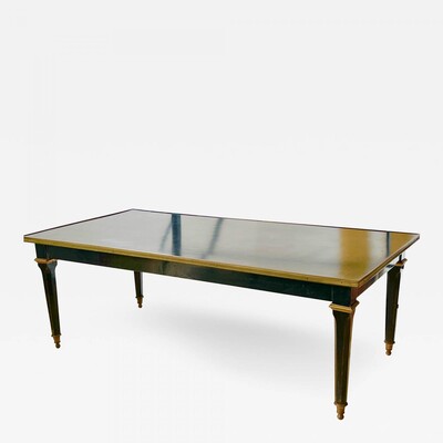 maison jansen black lacquered and gold bronze coffee table