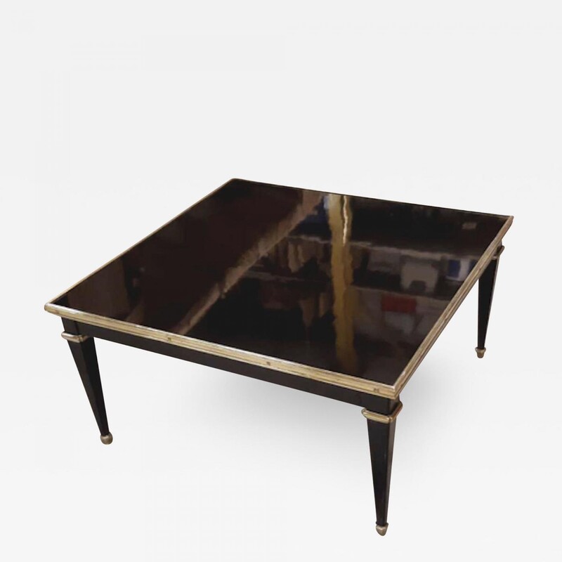 Maison Jansen black lacquered neo classic coffee table