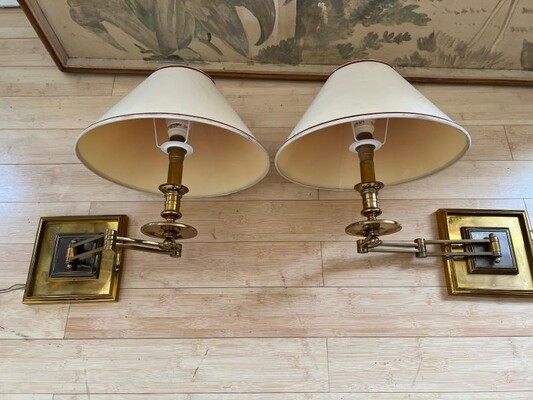 Maison Jansen chicest bronze extendable sconces