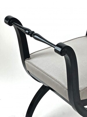 Maison Jansen harp shaped of black lacquered stool