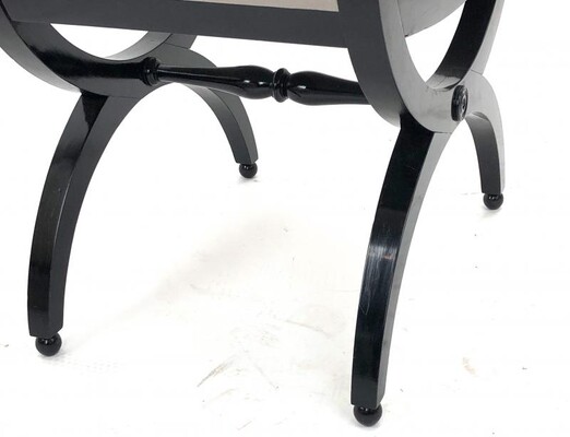 Maison Jansen harp shaped of black lacquered stool