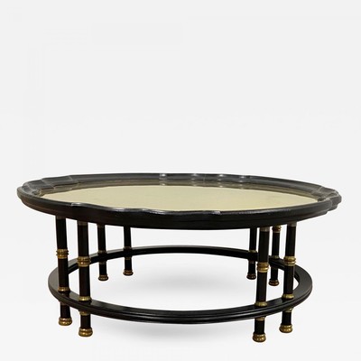 Maison Jansen multi-leg black lacquered coffee table.