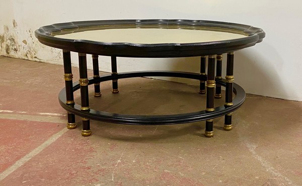 Maison Jansen multi-leg black lacquered coffee table.