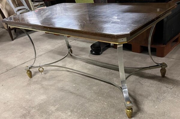 Maison Jansen Neo classic dinning table with metal &lacquered
