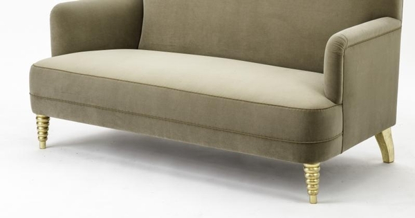 Maison Jansen neo classical couch with gold leaf carved legs