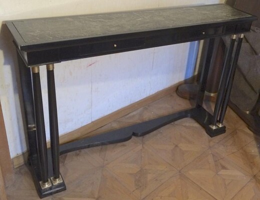 Maison Jansen Neo-Empire Style Black Lacquered Console