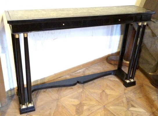 Maison Jansen Neo-Empire Style Black Lacquered Console