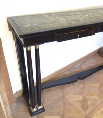 Maison Jansen Neo-Empire Style Black Lacquered Console