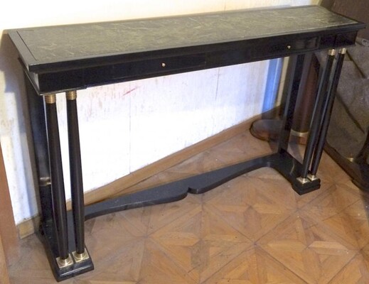 Maison Jansen Neo-Empire Style Black Lacquered Console