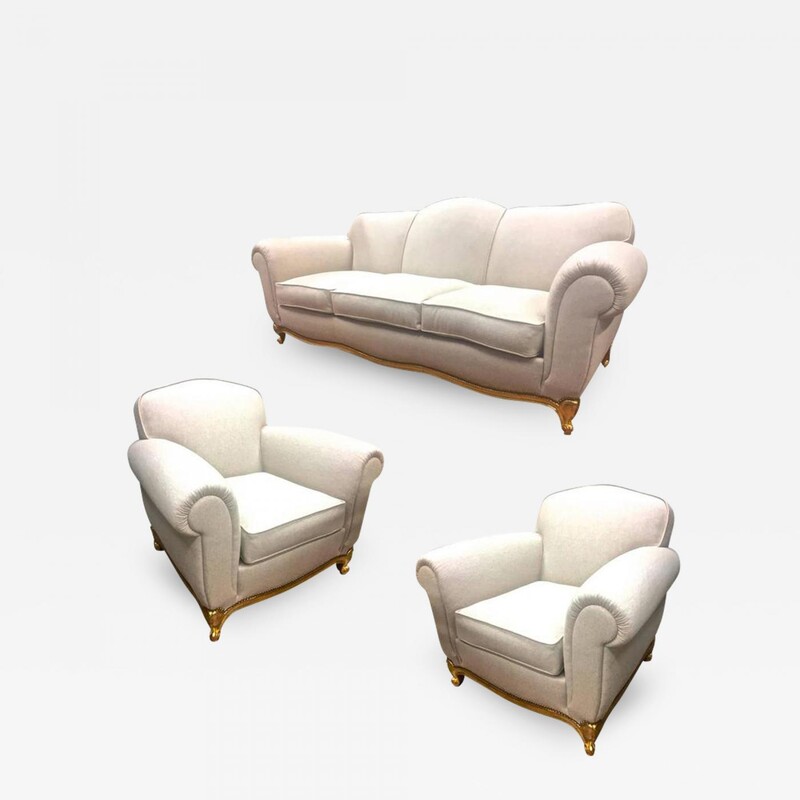 Maison Jansen Neoclassic Set of one Couch and Two Armchairs