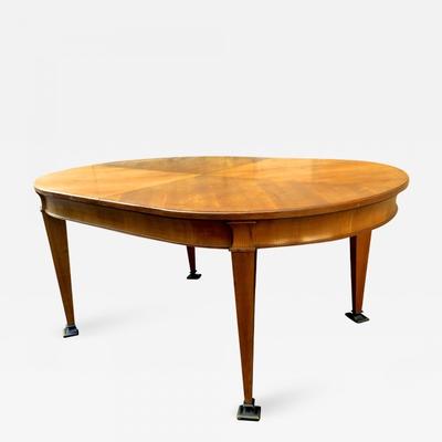 Maison Jansen Oval  Ash Tree  Dining Table with one leaf