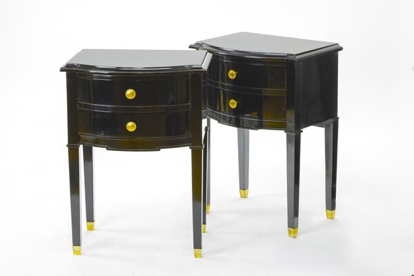 Maison Jansen pair black lacquered coffee table or side table