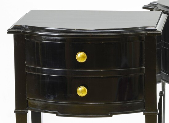 Maison Jansen pair black lacquered coffee table or side table
