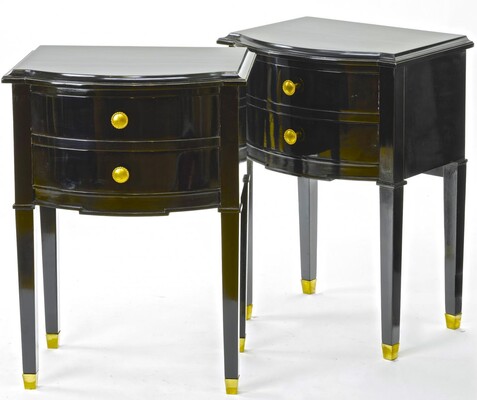 Maison Jansen pair black lacquered coffee table or side table