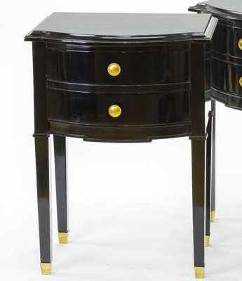 Maison Jansen pair of black lacquered coffee table or side table