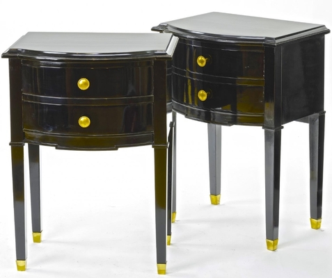 Maison Jansen pair of black lacquered coffee table or side table
