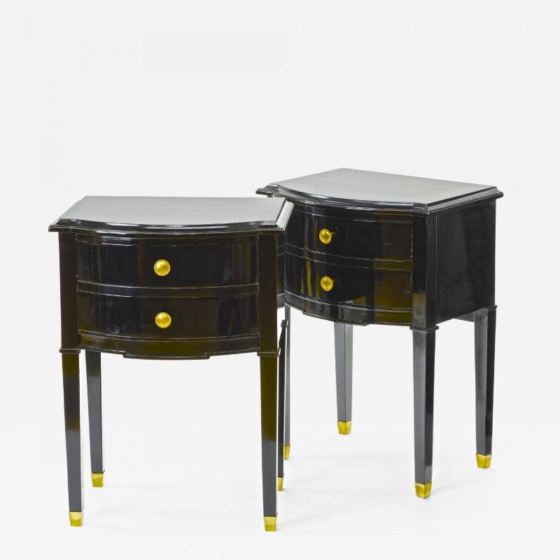 Maison Jansen pair of black lacquered coffee table or side table