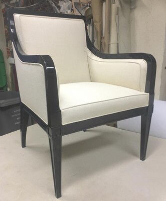 Maison Jansen Pair of Chicest Black Arm Chair 