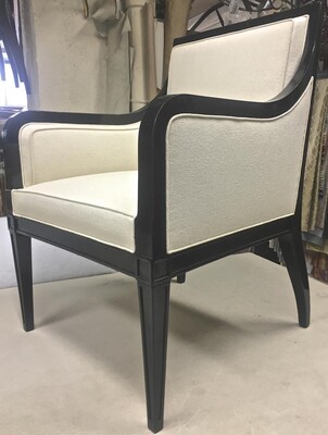 Maison Jansen Pair of Chicest Black Arm Chair 