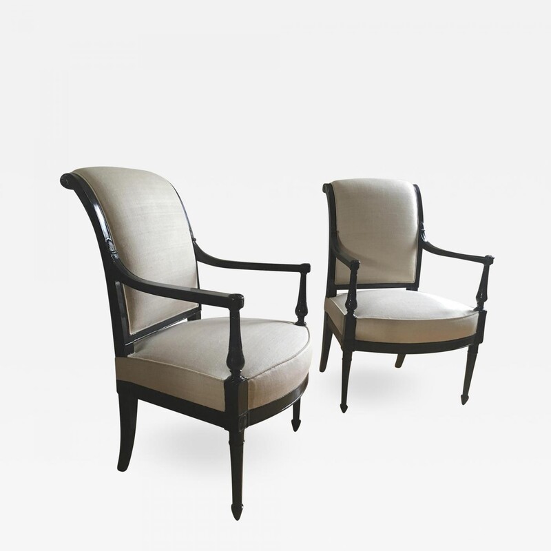 Maison Jansen Pair of Neo Classic Pair of Chic Blackened Wood