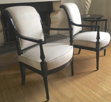 Maison Jansen Pair of Neo Classic Pair of Chic Blackened Wood