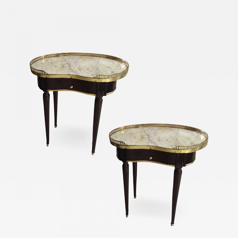 Maison Jansen pair of refined gold bronze side tables
