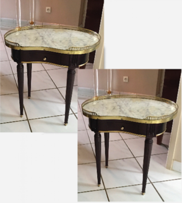 Maison Jansen pair of refined gold bronze side tables