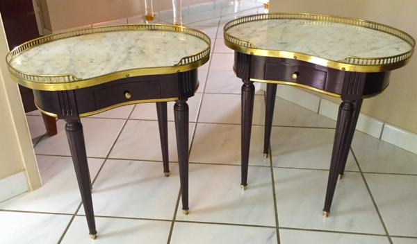 Maison Jansen pair of refined gold bronze side tables