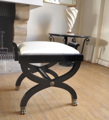 Maison Jansen pair X Black Stool