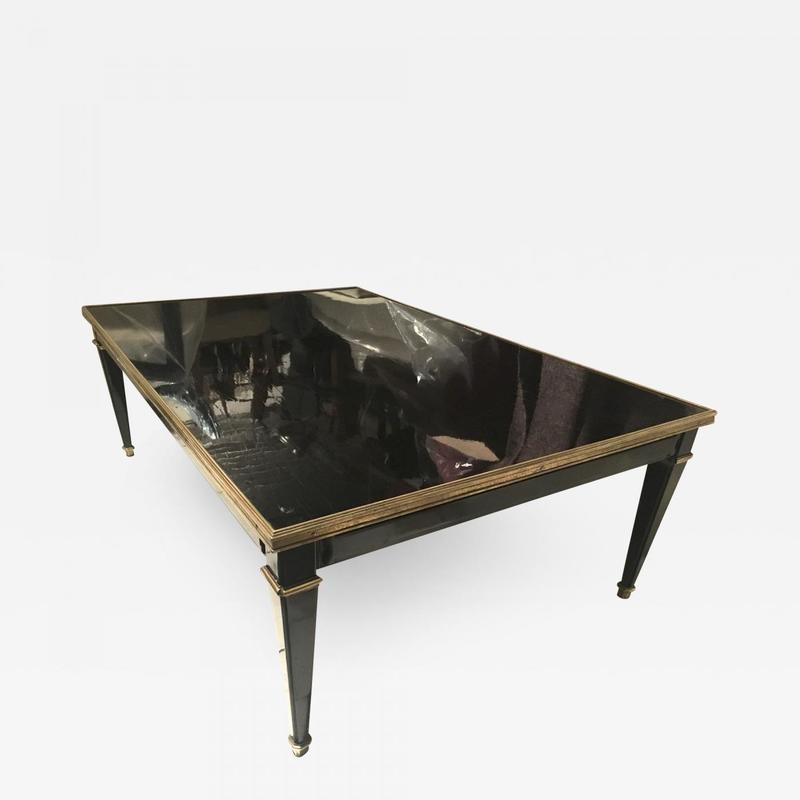 Maison Jansen Rectangular Black Lacquered Coffee Table Maison Jansen Rectangular Black Lacquered Coffee Table