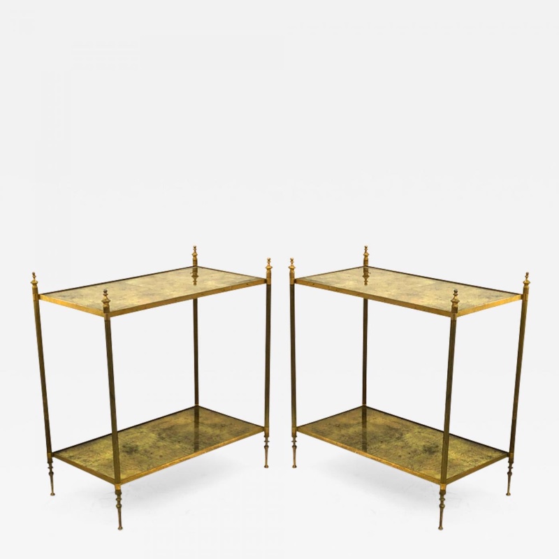 Maison Jansen refined pair of two tier coffee table 
