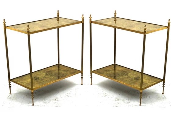 Maison Jansen refined pair of two tier coffee table 