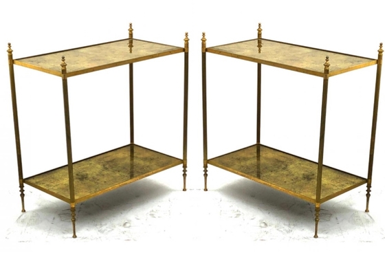 Maison Jansen refined pair of two tier coffee table 