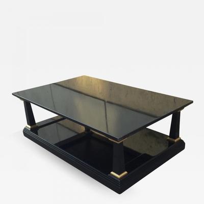 Maison Jansen two Tier Black Lacquered Coffee Table