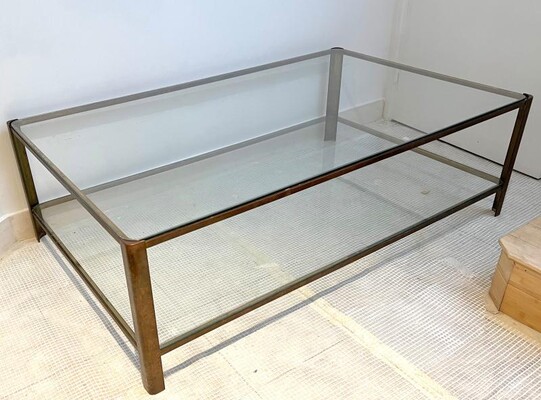 Maison Malabert for jacques Quinet 2 tears large coffee table