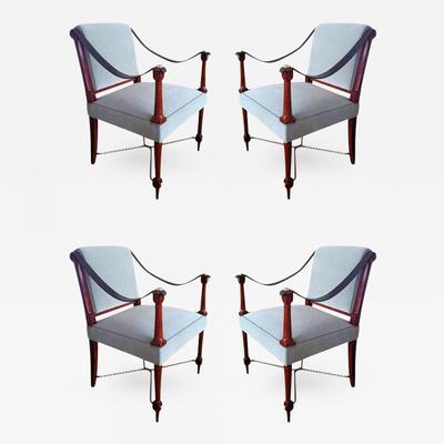 Maison Ramsay 1940s Signed Two Neoclassic chairs