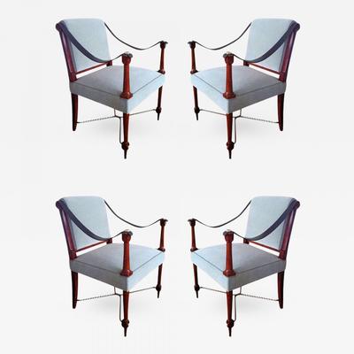 Maison Ramsay 1940s Signed Two Neoclassic chairs