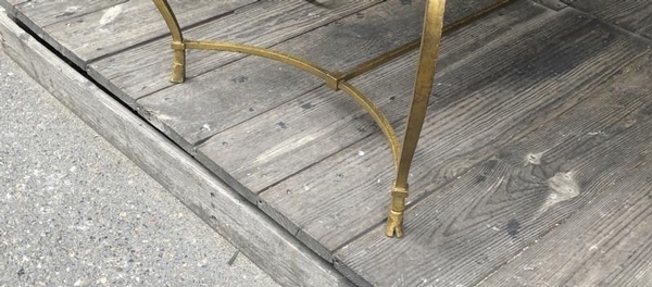 Maison Ramsay big refined gold leaf wrought iron coffee table