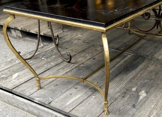 Maison Ramsay big refined gold leaf wrought iron coffee table