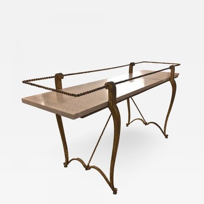 Maison Ramsay exceptionnel slender gold leaf iron coffee table
