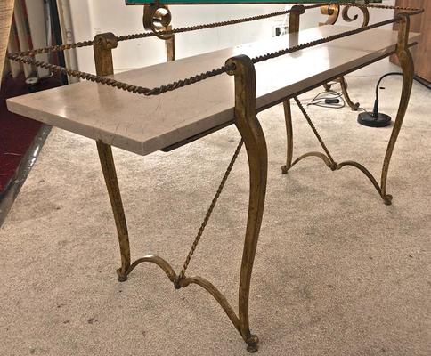 Maison Ramsay exceptionnel slender gold leaf iron coffee table