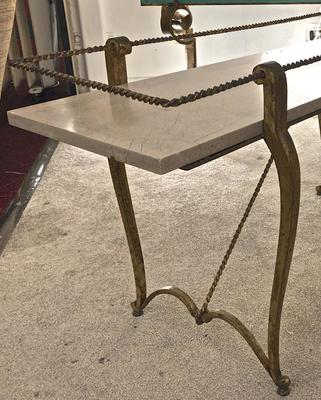 Maison Ramsay exceptionnel slender gold leaf iron coffee table