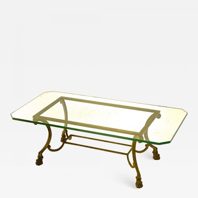 Maison Ramsay refined gold leaf wrought iron coffee table
